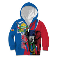 Personalised Central African Republic Kid Hoodie Elephant Coat Of Arms