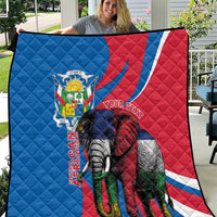 Personalised Central African Republic Quilt Elephant Coat Of Arms