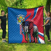 Personalised Central African Republic Quilt Elephant Coat Of Arms