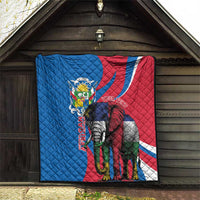 Personalised Central African Republic Quilt Elephant Coat Of Arms