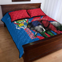Personalised Central African Republic Quilt Bed Set Elephant Coat Of Arms