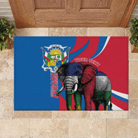 Personalised Central African Republic Rubber Doormat Elephant Coat Of Arms