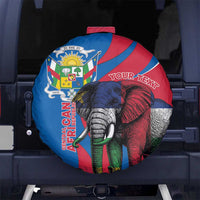 Personalised Central African Republic Spare Tire Cover Elephant Coat Of Arms