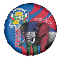 Personalised Central African Republic Spare Tire Cover Elephant Coat Of Arms