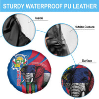 Personalised Central African Republic Spare Tire Cover Elephant Coat Of Arms