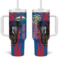 Personalised Central African Republic Tumbler With Handle Elephant Coat Of Arms