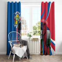 Personalised Central African Republic Window Curtain Elephant Coat Of Arms
