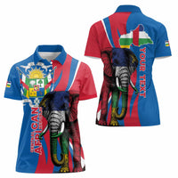 Personalised Central African Republic Women Polo Shirt Elephant Coat Of Arms