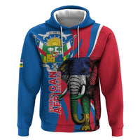 Personalised Central African Republic Zip Hoodie Elephant Coat Of Arms