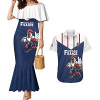 France Rugby Custom Couples Matching Mermaid Dress and Hawaiian Shirt Allez Les Bleus - Sporty Style