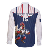 France Rugby Custom Family Matching Off Shoulder Short Dress and Hawaiian Shirt Allez Les Bleus - Sporty Style