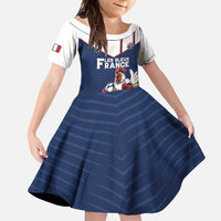 France Rugby Custom Family Matching Short Sleeve Bodycon Dress and Hawaiian Shirt Allez Les Bleus - Sporty Style