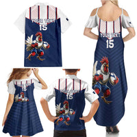 France Rugby Custom Family Matching Summer Maxi Dress and Hawaiian Shirt Allez Les Bleus - Sporty Style