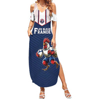 France Rugby Custom Family Matching Summer Maxi Dress and Hawaiian Shirt Allez Les Bleus - Sporty Style