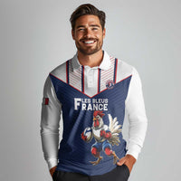France Rugby Custom Long Sleeve Polo Shirt Allez Les Bleus - Sporty Style