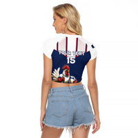 France Rugby Custom Raglan Cropped T Shirt Allez Les Bleus - Sporty Style