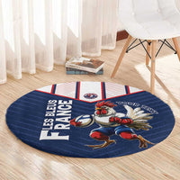 France Rugby Custom Round Carpet Allez Les Bleus - Sporty Style