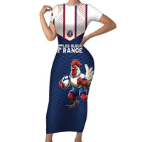 France Rugby Custom Short Sleeve Bodycon Dress Allez Les Bleus - Sporty Style