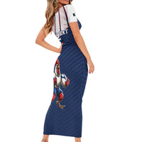 France Rugby Custom Short Sleeve Bodycon Dress Allez Les Bleus - Sporty Style