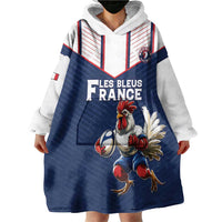 France Rugby Custom Wearable Blanket Hoodie Allez Les Bleus - Sporty Style