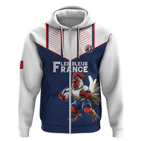 France Rugby Custom Zip Hoodie Allez Les Bleus - Sporty Style