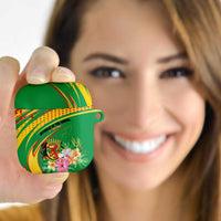 Congo Republic Day AirPods Case Coat Of Arms With Tropical Flower - Wonder Print Shop