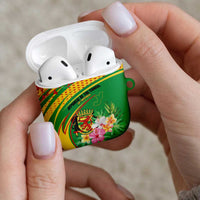 Congo Republic Day AirPods Case Coat Of Arms With Tropical Flower - Wonder Print Shop