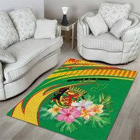 Congo Republic Day Area Rug Coat Of Arms With Tropical Flower - Wonder Print Shop