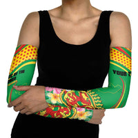 Personalized Congo Republic Day Arm Sleeves Coat Of Arms With Tropical Flower - Wonder Print Shop