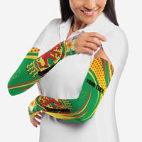 Personalized Congo Republic Day Arm Sleeves Coat Of Arms With Tropical Flower - Wonder Print Shop