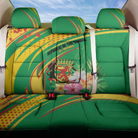 Congo Republic Day Back Car Seat Cover Coat Of Arms With Tropical Flower - Wonder Print Shop