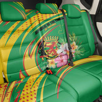 Congo Republic Day Back Car Seat Cover Coat Of Arms With Tropical Flower - Wonder Print Shop
