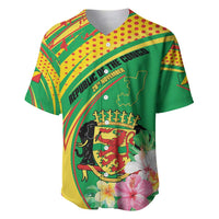 Personalized Congo Republic Day Baseball Jersey Coat Of Arms With Tropical Flower - Wonder Print Shop