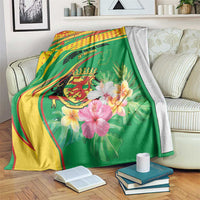 Congo Republic Day Blanket Coat Of Arms With Tropical Flower - Wonder Print Shop
