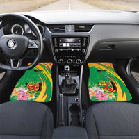 Personalized Congo Republic Day Car Mats Coat Of Arms With Tropical Flower - Wonder Print Shop