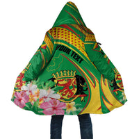 Personalized Congo Republic Day Cloak Coat Of Arms With Tropical Flower - Wonder Print Shop