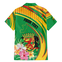Personalized Congo Republic Day Family Matching Mermaid Dress and Hawaiian Shirt Coat Of Arms With Tropical Flower - Wonder Print Shop