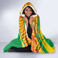 Congo Republic Day Hooded Blanket Coat Of Arms With Tropical Flower - Wonder Print Shop