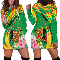 Personalized Congo Republic Day Hoodie Dress Coat Of Arms With Tropical Flower - Wonder Print Shop