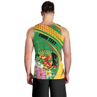 Personalized Congo Republic Day Men Tank Top Coat Of Arms With Tropical Flower - Wonder Print Shop