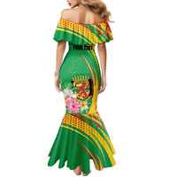 Personalized Congo Republic Day Mermaid Dress Coat Of Arms With Tropical Flower - Wonder Print Shop