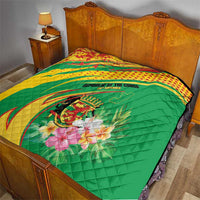 Congo Republic Day Quilt Coat Of Arms With Tropical Flower - Wonder Print Shop