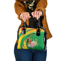 Congo Republic Day Shoulder Handbag Coat Of Arms With Tropical Flower - Wonder Print Shop