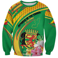 Personalized Congo Republic Day Sweatshirt Coat Of Arms With Tropical Flower - Wonder Print Shop