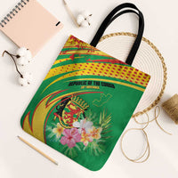 Congo Republic Day Tote Bag Coat Of Arms With Tropical Flower - Wonder Print Shop