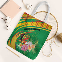 Congo Republic Day Tote Bag Coat Of Arms With Tropical Flower - Wonder Print Shop
