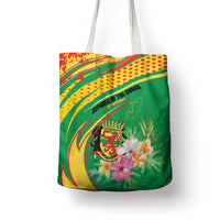 Congo Republic Day Tote Bag Coat Of Arms With Tropical Flower - Wonder Print Shop