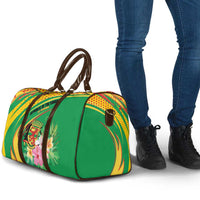 Congo Republic Day Travel Bag Coat Of Arms With Tropical Flower - Wonder Print Shop