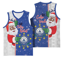 Cape Verde Christmas Basketball Jersey Black Santa Felix Natal - Wonder Print Shop