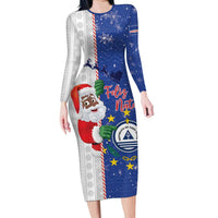 Cape Verde Christmas Family Matching Long Sleeve Bodycon Dress and Hawaiian Shirt Black Santa Felix Natal - Wonder Print Shop